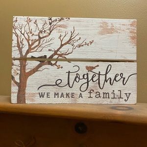 Rustic White and Brown Family Sign